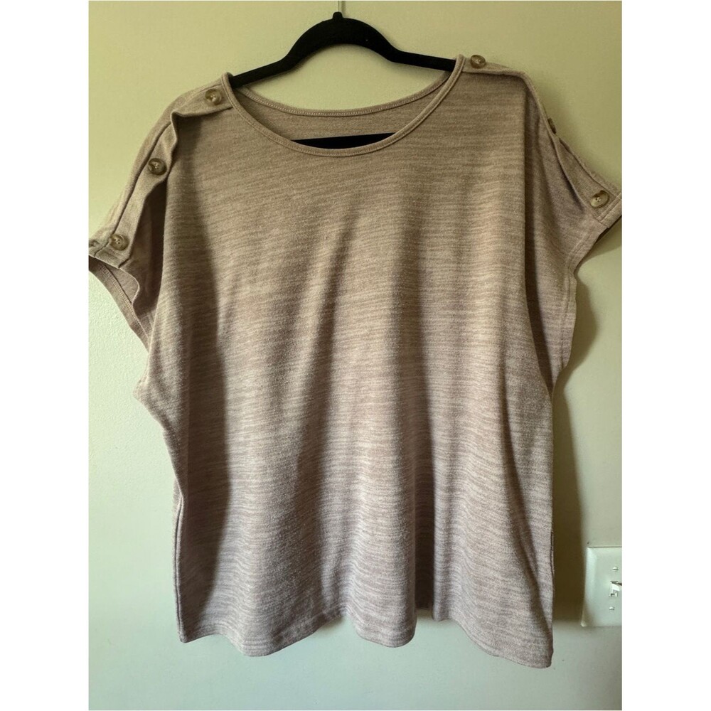Boutique Mauve Button-Shoulder Women’s Top 1X EUC